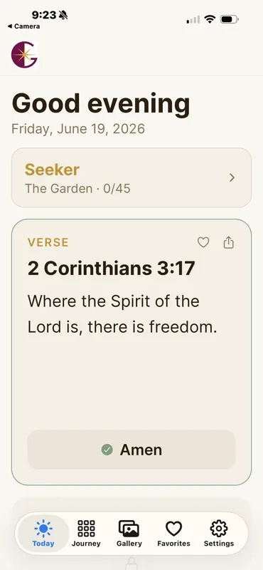 Gide Faith home screen
