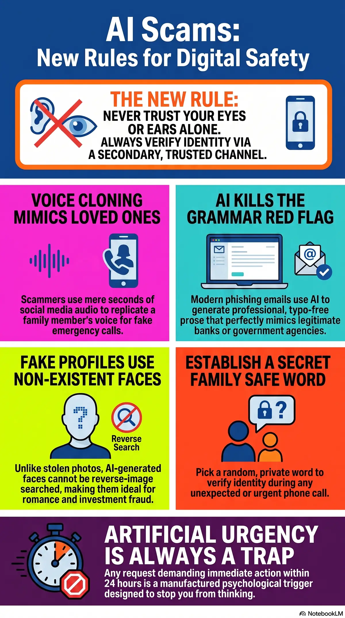 Preview of AI scams and digital safety infographic